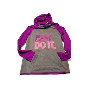 Nike Women's Purple and Gray Hoodie